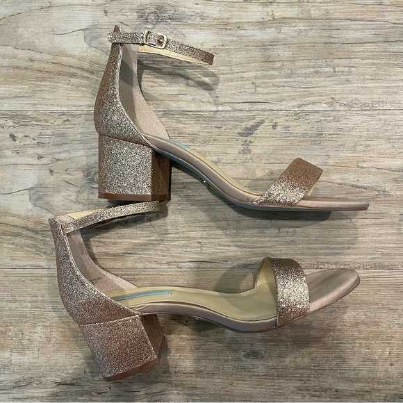 Betsey Johnson SB Miri Champagne Glitter block heels 🎉 Last Day! - Picture 6 of 7